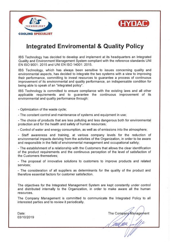 Quality & Enviromental Policy